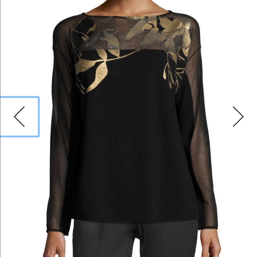Lafayette 148 blazer in gold and black